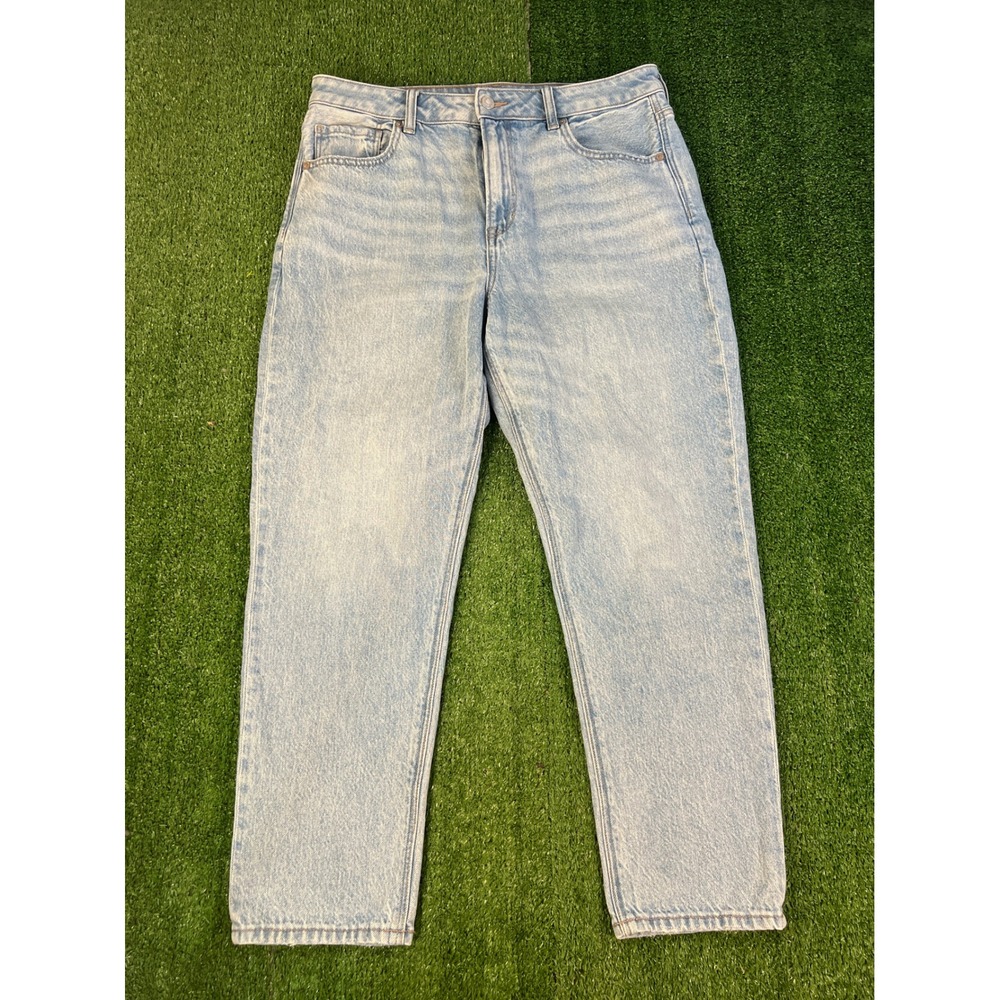 American Eagle Mom Jean Light Wash High Rise Tapered Denim 12 Short
